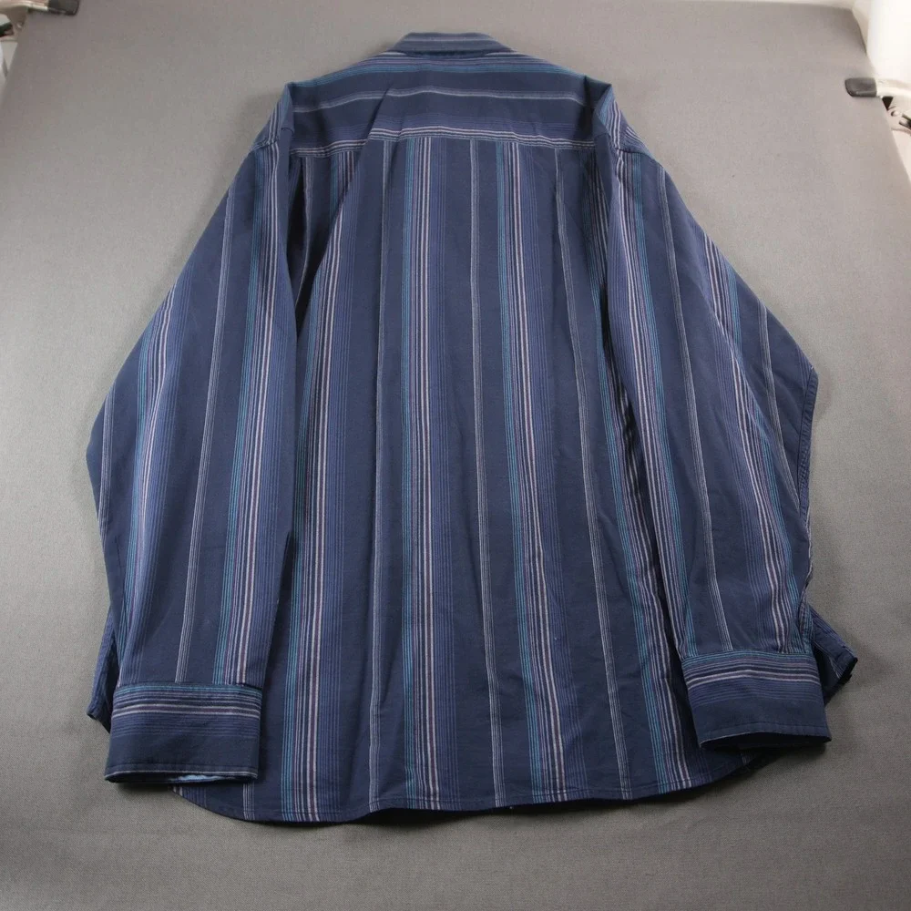Tommy Bahama Silk Cotton Striped Long Sleeve Men Shirt XL Vacation Coastal Beach